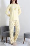 Kadın Soft Milan Baskılı Pijama Takımı Açıksarı
