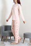 Kadın Soft Milan Baskılı Pijama Takımı Pudratavşan