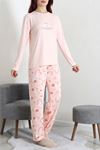 Kadın Soft Milan Baskılı Pijama Takımı Pudratavşan