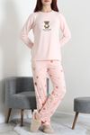 Kadın Soft Milan Baskılı Pijama Takımı Pudraayı