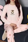 Kadın Soft Milan Baskılı Pijama Takımı Pudraayı