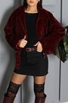 Kadın Peluş Ceket Bordo