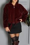 Kadın Peluş Ceket Bordo