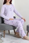 Kadın Soft Milan Baskılı Pijama Takımı Açıklila
