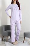 Kadın Soft Milan Baskılı Pijama Takımı Açıklila
