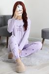 Kadın Soft Milan Baskılı Pijama Takımı Açıklila