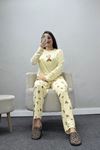Kadın Soft Milan Enjeksiyon Baskılı Pijama Takımı Kremayı