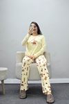 Kadın Soft Milan Enjeksiyon Baskılı Pijama Takımı Ekruayı