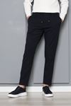 Gabardin Beli Bağcıklı Erkek Pantolon Lacivert
