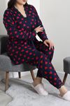 Kadın Süet Büyük Beden 3'Lü Pijama Seti Laci