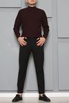 Gabardin Beli Bağcıklı Erkek Pantolon Siyah