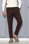 Gabardin Beli Bağcıklı Erkek Pantolon Kahve