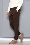 Gabardin Beli Bağcıklı Erkek Pantolon Kahve