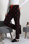 Kadın Süet Pijama Altı Siyah
