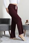 Kadın Ribana Pijama Altı Mürdüm