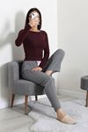 Kadın Ribana Pijama Altı Füme