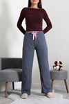 Kadın Ribana Pijama Altı İndigo