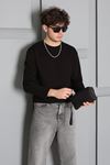 2 İplk Penye Erkek Uzun Kol Sweatshirt Siyah