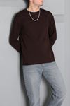 2 İplk Penye Erkek Uzun Kol Sweatshirt Açık Kahve