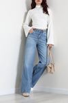 Kadın Wide Leg Kot Pantolon Açıkmavi