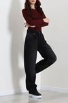 Kadın Baggy Kot Pantolon Koyufüme Model TV-102896