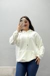 Kadın 3 İplik Şardonsuz Sweat Ekru