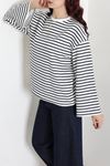 Kadın Çizgili Oysho İspanyol Kol Sweatshirt Lacivertçizgili
