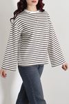 Kadın Çizgili Oysho İspanyol Kol Sweatshirt Kahveçizgili