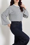 Kadın Çizgili Oysho İspanyol Kol Sweatshirt Lacivertçizgili