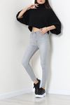 Kadın Dar Paça Kot Pantolon Gray