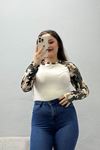 Kadın Kamuflaj Desenli Body Taş