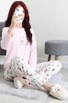 Kadın Şardonlu Milan Pijama Takımı Pembe