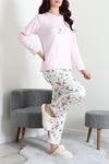 Kadın Şardonlu Milan Pijama Takımı Pembe
