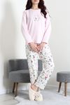 Kadın Şardonlu Milan Pijama Takımı Pembe