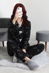 Kadın Waffle Pijama Takımı Siyah