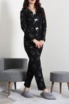 Kadın Waffle Pijama Takımı Siyah