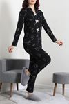 Kadın Waffle Pijama Takımı Siyah
