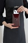Kadın Taş Detaylı Zincir Askılı Telefon Çantası Bordo