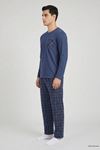 Süprem Cepli Erkek Pijama Takımı Lacivert