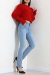 Kadın Boru Paça Kot Pantolon Açıkmavi