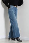 Kadın Kesik Paça Palazzo Kot Pantolon Açıkmavi