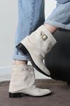 Kadın Süet Kemer Detaylı Topuklu Bot Taş
