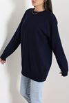 Kadın Oversize Triko Kazak Lacivert
