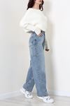 Kadın Baggy Kot Pantolon Açıkmavi Model TV-103469