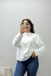 Kadın Süprem Yazılı Baskılı Sweatshirt Beyaz