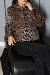 Kadın Astarlı Fox Leopar Desenli Ceket Leopar
