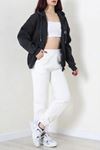 Kadın 3 İplik Şardonlu Oversize Fermuarlı Sweat Antrasit Model TV-103583