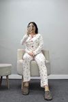 Kadın Kaşkorse Pijama Takımı Beyazkalp