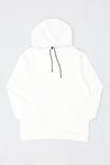 Şardonlu Pike Kapuşonlu Kanguru Cepli Erkek Sweatshirt Beyaz
