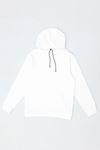 Şardonlu Pike Kapuşonlu Kanguru Cepli Erkek Sweatshirt Beyaz
